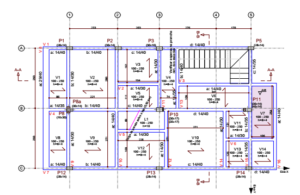 planta baixa estrutural residencial mt engenharia